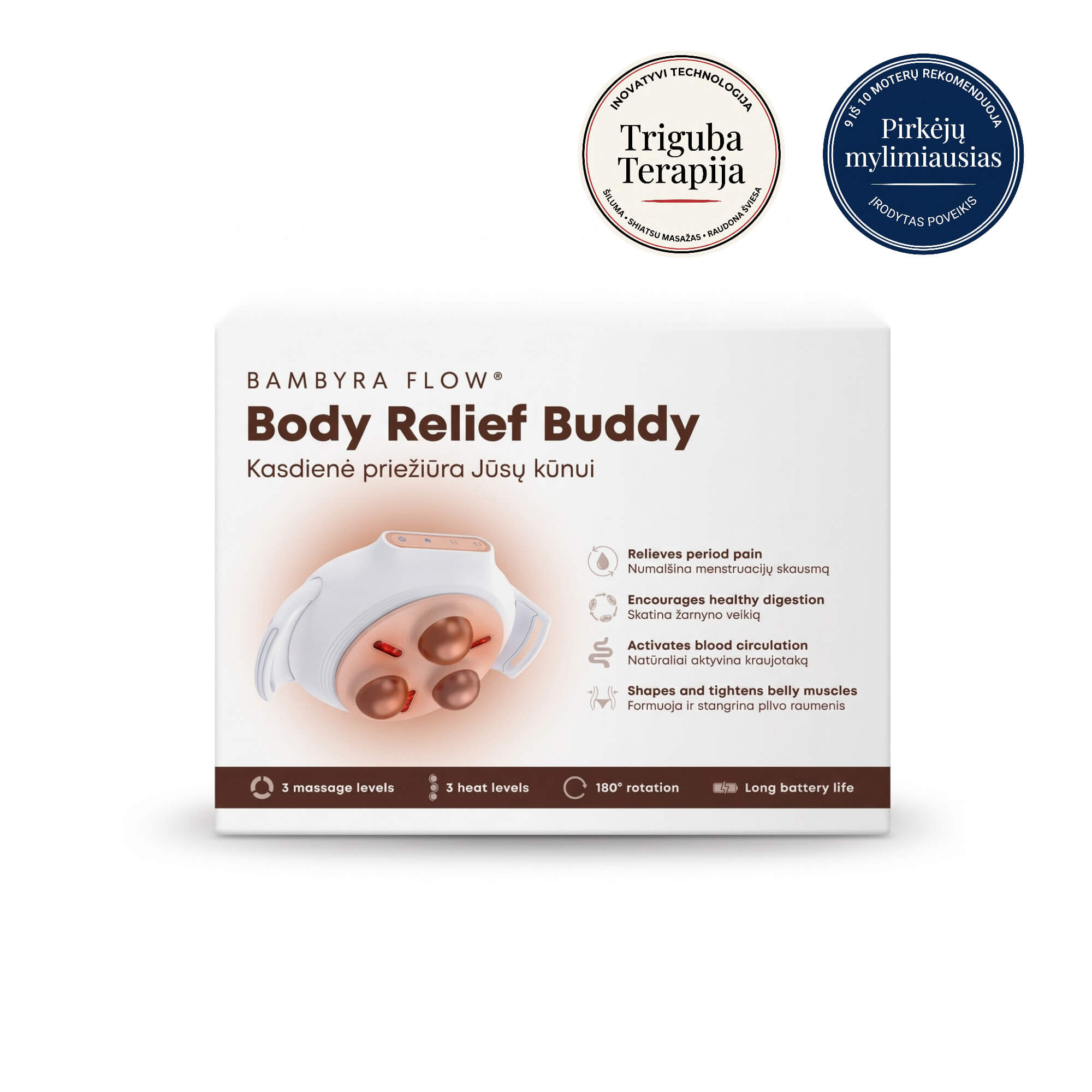 Bambyra Flow® šildantis menstruacijų masažuoklis